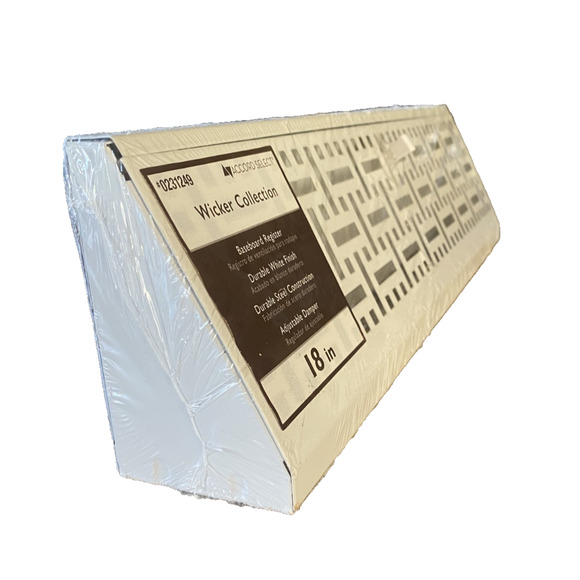 Triangular Metal Decorative Baseboard Register Durable Steel 18" White - Picture 1 of 7
